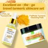 Turmeric Cleansing Pads for Face Turmeric Facial Oil, Turmeric Exfoliating Face Scrub Pads for Glow Up Acne Scars, Unclog Pores, Turmeric Face Oil for Dry Skin, Turmeric Face Serum