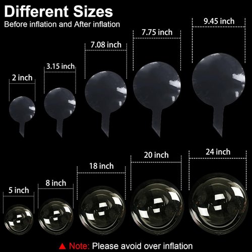 Clear Balloons, 50pcs 24 Inch BoBo Balloons Latex Free Tiny Crystal Tranparent Balloons for Christmas Wedding Birthday Party Decorations (24inch/50pcs)