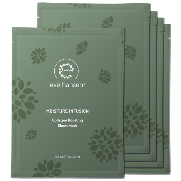 Eve Hansen Collagen Face Mask Sheets Set of 5 – Hydrating & Nourishing Care for All Skin Types – With Hyaluronic Acid, Tangerine Peel, Blueberry Extract & Spinach Leaf