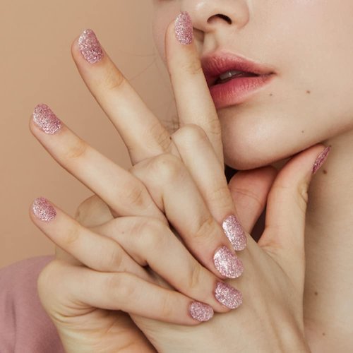 ohora Semi Cured Gel Nail Strips (N Pixie Dust) - Works with Any Nail Lamps, Salon-Quality, Long Lasting, Easy to Apply & Remove - Includes 2 Prep Pads, Nail File & Wooden Stick