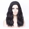 BUFASHION 20" Long Wavy Curly Dark Blue Synthetic Wig for Women Girls Cosplay Wig Halloween Costume Wig with Wig Cap(Dark Blue)