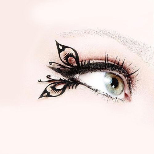 AUOCATTAIL Butterfly Eyelashes Halloween Paper Creative Black Lace Eyelashes Butterfly Lashes Artistic Paper Cutting Eye Shadow Eyeliner For Halloween Christmas Dance Party Performance 1 Pair