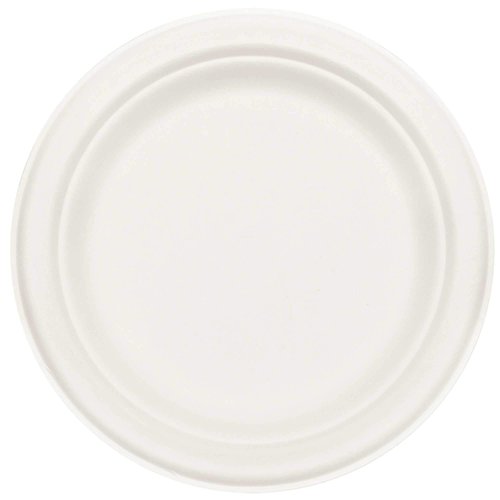Natural Sugar Cane White Paper Plates - 6.75" (Pack Of 50) - Eco-Friendly & Biodegradable Dinnerware - Perfect For Parties, Picnics & Everyday Use