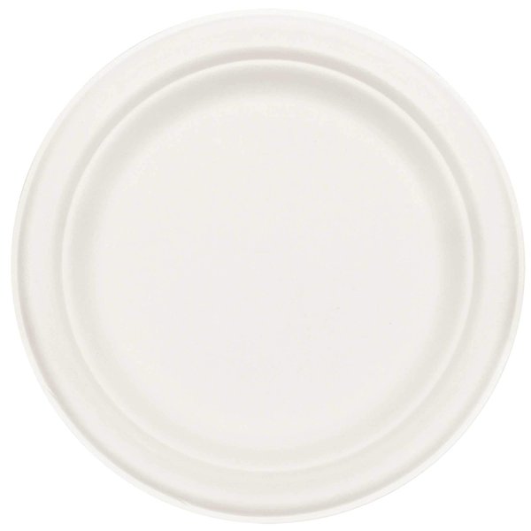 Natural Sugar Cane White Paper Plates - 6.75" (Pack Of 50) - Eco-Friendly & Biodegradable Dinnerware - Perfect For Parties, Picnics & Everyday Use