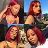 CLong Burgundy Lace Front Wig Human Hair, 14 inch 13x4 Lace Wig Transparent 99j Short Bob Wigs For Black Women Human Hair 150% Density (99j Bob Wig,14inch)