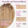 REECHO Clip in Hair Extensions, 4PCS Hair Extensions 12" Short Curly Wavy Blonde hair extensions Invisible Lace Weft Natural Soft Hairpieces for Women – Golden Blonde with Highlights