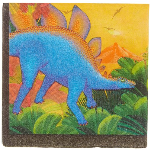 Amscan 509766 Prehistoric Dinosaurs Beverage Napkins, 16 pcs, Party Favor