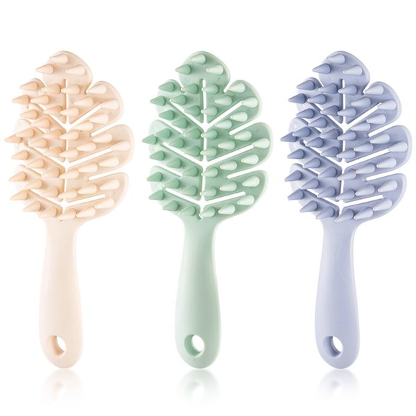 TECHPLUS 3PCS Hair Scalp Massager Shampoo Brush - Scalp Care Comb with Handle and Soft Silicone Bristles - for Wet and Dry Hair, Removes Dandruff,Relieves Itching,Hair Growth