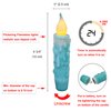 CVHOMEDECO. Real Wax Hand Dipped Battery Operated LED Timer Taper Candles Rustic Primitive Flameless Lights Decor, 4-3/4 Inch, Teal, 6 PCS in a Package