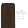 WENNALIFE Genius New Weft Hair Extensions Real Human Hair, 16" 50g Chocolate Brown Sew in Hair Extensions Natural Luxury Remy Human Hair Extensions for Women Straight Invisible Extensiones de Cabello