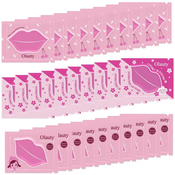 30PCS Crystal Collagen Lip Mask, Sleep Lip Care Pads Mask Overnight Collagen Care for Dry Lips Anti-Wrinkle Anti-Aging Firm Hydrate Lips Patches, Moisture Essence Sleep Gel Treatment Masks