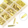 HELIFOUNER 242 Pieces M2.5 Male Female Hex Brass Spacers Standoffs Screws Nuts Assortment Kit, Threaded Pillar for Printed Circuit Board Motherboard