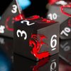 HNCCESG Metal DND Dice Set Dragon D&D Dice for D&D Dungeons and Dragons Gift TTRPG Metal Dice with Dragon Dice Box(Black Red Dragon)
