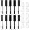 Mabor 10Pcs 10ml Empty Mascara Tube and Wand Empty Eyelash Serum Tube Mini Eyelash Bottle with Brush Refillable Clear Mascara Containers Empty for Castor Oil with Leak Stoppers