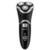 MAX-T Men's Electric Shaver - Corded and Cordless Rechargeable 3D Rotary Shaver Razor for Men with Pop-up Sideburn Trimmer Wet and Dry Painless 100-240V Black (Metal Black)