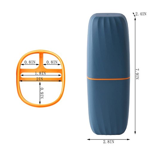 2PCS Travel Toothbrush Case, Portable Multifunctional Wash Cup, 2 Colors Hard Plastic Toothbrush Toothpaste Cup Holder Organizer for Trips Camping Bathroom School Travel Outdoor (Blue and Pink)