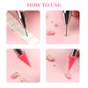 4PC Nail Rhinestone Dotting Crayon, Dual-Ended Wax Pen Rhinestone Picking Tool with Acrylic Handle for Nail Art Gemstones Crystals DIY Nail Art Crafts
