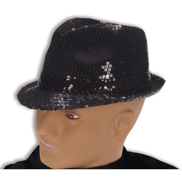 Forum Novelties Costume Sequin Fedora Hat, Black, One Size, Multi
