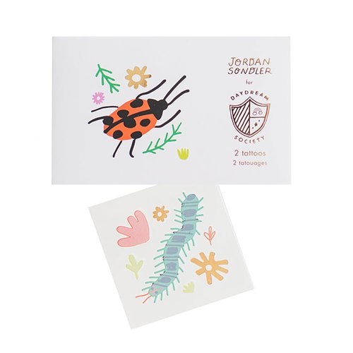 Daydream Society Backyard Bugs - Kids Temporary Tattoos - Pack of 2 Bug Designs with Gold Foil - Insect Party Favors - Decorations For Birthdays, Nature Themed Parties, and Summer Gatherings