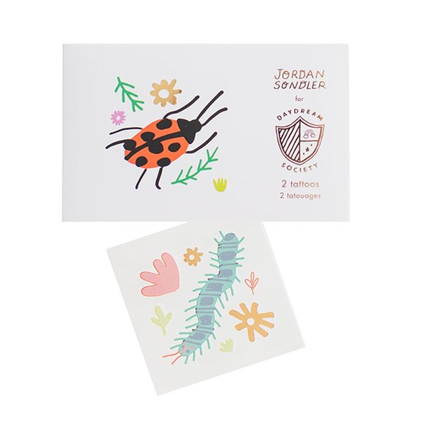 Daydream Society Backyard Bugs - Kids Temporary Tattoos - Pack of 2 Bug Designs with Gold Foil - Insect Party Favors - Decorations For Birthdays, Nature Themed Parties, and Summer Gatherings