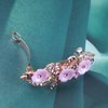 YienDoo Fancy Bridal Rhinestone Hair Clip Pin Barrette Purple Flower Bow Crystal Hairpin Barrette Sparkly Glitter Wedding Headwear Crystal Hair Clip Hair Shiny Hair Holder Accessories for Women Girl