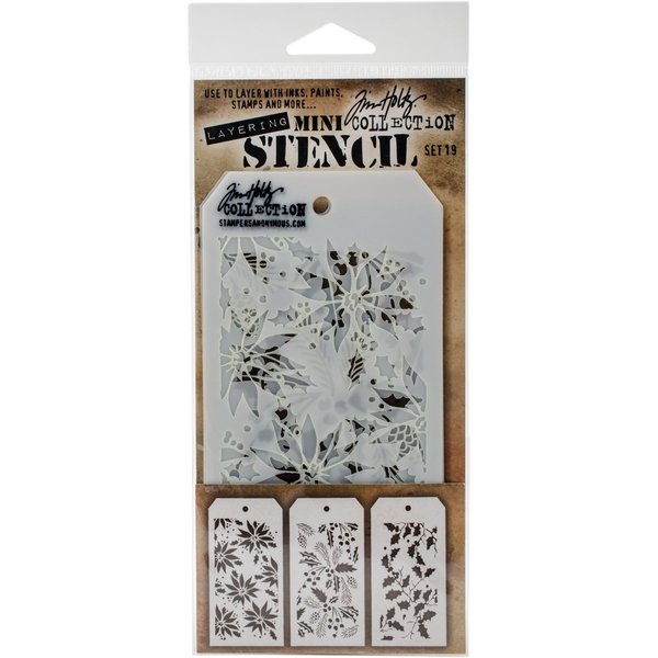 Stampers Anonymous Mini Stencil Set 19, 21.5 x 9.2 x 0.1 cm, Multi-Colour