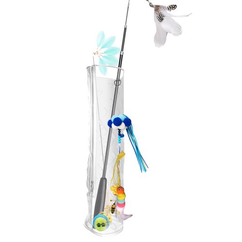 Quatendril Cat Wand Toy Storage Hanging Bag，Cat Teaser Wand Holder for Organizing Teaser Wand Toys, Create Clutter-Free Cat Life Home