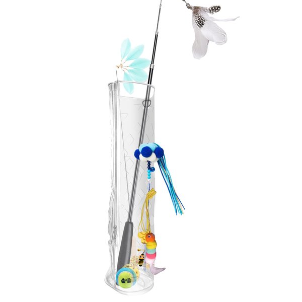 Quatendril Cat Wand Toy Storage Hanging Bag，Cat Teaser Wand Holder for Organizing Teaser Wand Toys, Create Clutter-Free Cat Life Home