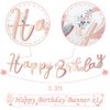 Boho Floral Happy Birthday Banner Rose Gold Birthday Banner Flower Banner Boho Floral Birthday Decorations Girl Women Spring Birthday Party Decorations Home Office Rose Gold Birthday Decorations