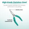 Excelta Small Needle Nose Pliers, Soft-Cushioned Grip, Easy-to-Use, Stainless Steel, Perfect for Detailed Work with Secure Hold & Gentle Spring Mechanism, 4.75" (118.75mm), Intermediate