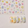 3Sheets Nail Art Stickers Flowers Butterfly 5D Daisy Little Wild Flower Nail Decals for Women Girls Adorable Salon DIY Acrylic Spring Nails Design Supplies (Flower A)