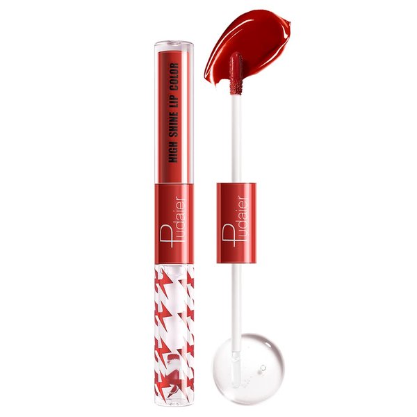 Marine Forest High Shine Lip Gloss with Clear Fixed Color Lip Oil, Up to 24 Hours Long Lasting Dual Ended Liquid Lipstick, Lightweight and Non Sticky, 0.1 Oz (13)