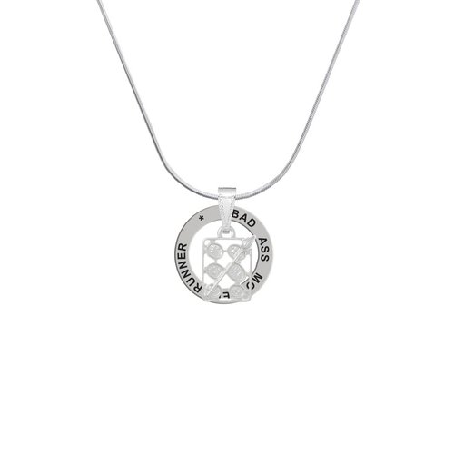 Delight Jewelry Silvertone 3-D Eye shadow Makeup Palette - Silvertone Bad Mother Runner Message Ring Necklace, 18"