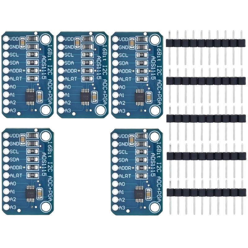 MTDELE 5Pcs ADS1115 16 Bit 16 Byte 4 Channel Analog to Digital ...
