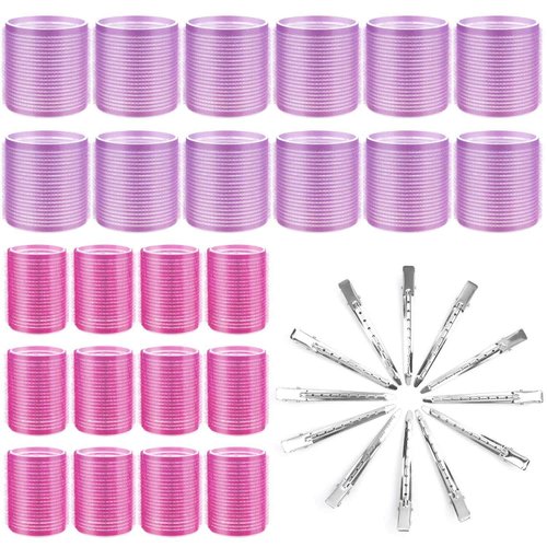 Cludoo Hair Curlers Rollers, 36Pcs Jumbo Big Hair Roller Sets with Stainless Steel Duckbill Clip, Hair Curlers Rollers for Long Medium Short Thick Fine Thin Hair Bangs Volume (36 Piece Set)