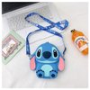 Kawaii Stitch Crossbody Bag with Adjustable Shoulder Strap, Handbag with Zipper Cute Anime Stitch Coin Wallet Purse Shoulder Bag Coin Pouch Accessories Money Bag for Students Teens Girls Boys -Blue