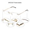 EYE ZOOM Rimless Reading Glasses with Slim Gold and Silver Case for Men and Women, 1.75