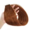YMEYME Tape in Hair Extensions Human Hair Invisible Reusable Seamless Skin Weft Remy Tape Hair Extensions 20Pcs 50g #30 Auburn 22inch