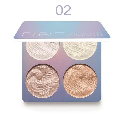 Highlighter Makeup Palette,Highlighter Palette Illuminator Powder Palette White Highlighter Baked Waterproof Long Lasting Brilliant Lighten Skin Color Face Contour Powder Makeup Highlighter