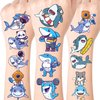 77 PCS Cute Shark Temporary Tattoos for Party Supplies, Cute Sea Shark Tattoo Stickers for Birthday Parties, Shark Tattoos Party Favor, Waterproof Tattoos. (Blue (77PCS))