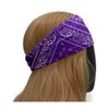 SAE99 Paisley Print Headband, Head Wrap, Soft Stretchy Headband, Sport Yoga Headband, Fits All (Purple)