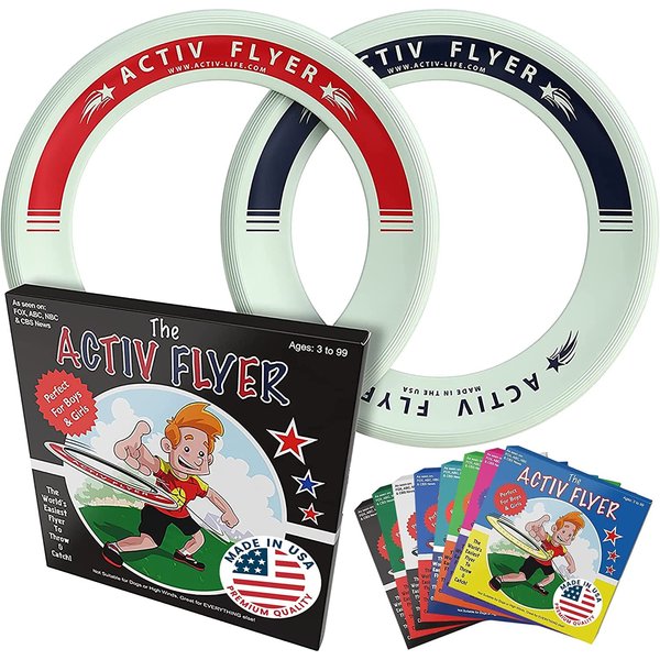 Activ Life Flying Rings [Glow] Best Easter Gifts for Kids Toys for Boys Girls Ages 4 5 6 7 9 10 11 Year Old Outdoor Games for Kids 8-12 Top Teenagers Toss Family Fun Backyard BBQ School Playground
