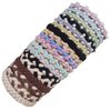 i-lan 18pcs Knitted Boho Elastics Hair Ties No Damage for Women,Girls,Braided Hair Bands Ponytail Holders for Thick Hair,Woven Hair Tie Bracelets For Working,Cooking and Daily Life