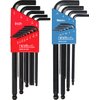 Eklind 13222 Ball-Hex L-Key allen wrench Combo- Inch / MM (2 sets 22pc), 22-piece set