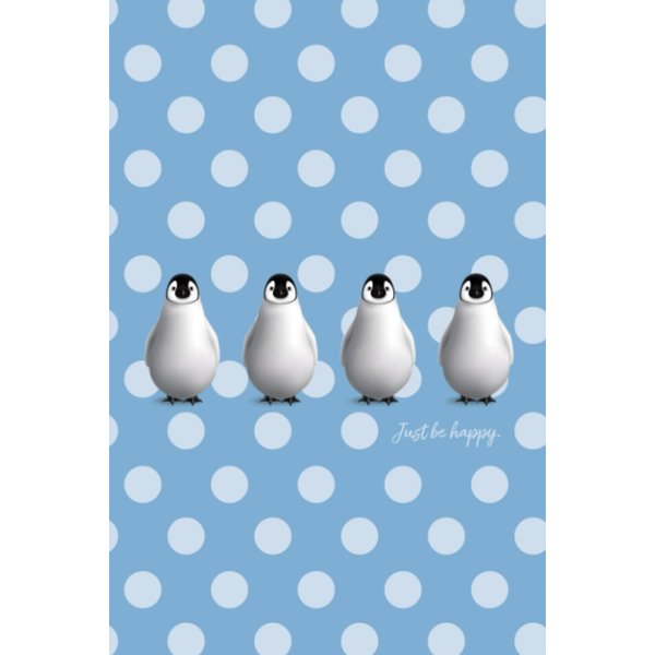 Just be happy, Cute baby Penguins notebook with poka dots background, lovely gift for teen, i love cute penguin, baby penguins: 6x9" 109 pages mixed ... adorable notebook for teen, happy animals