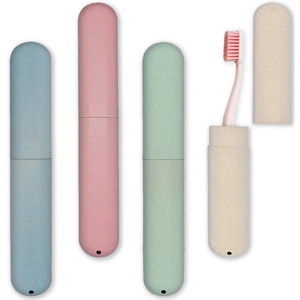 Flytofer 4 PCS Travel Toothbrush case with Ventilation Holes – Portable breathable Plastic Toothbrush Holders - Ideal for Travel, Camping, Trips, School, Home