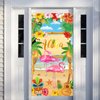 Rtteri Aloha Party Decorations Hawaiian Door Cover Sign Summer Luau Beach Supplies Party Door Banner Tropical Tiki Party Backdrop for Hawaiian Party Yard Birthday Accessory