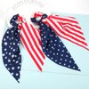 American Flag Hair Ties for Woman Girls Red White and Blue Ribbon Hair Scrunchies Elastic Patriotic 4th of July Hair Tie Independence Day Memorial Day Party Supplies Hair Accessories 2PCS
