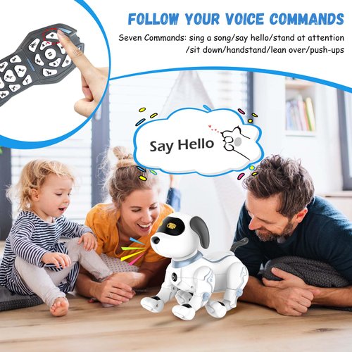 HBUDS Robot Dog Toys for Kids, Remote Control Stunt Programmable Robot Puppy Toy Dog Interactive with Commands Sing, Dance, Bark, Walk Electronic Pet Dog for Boys Girls Gifts