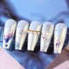 5D Dreamy Mermaid Tail Nail Stickers Summer Nail Decals 5D Embossed Laser Mermaid Nail Art Stickers Sea Wave Fishtail Shellfish Starfish Nail Design Stickers Self Adhsive Ocean Stickers for Nails DIY